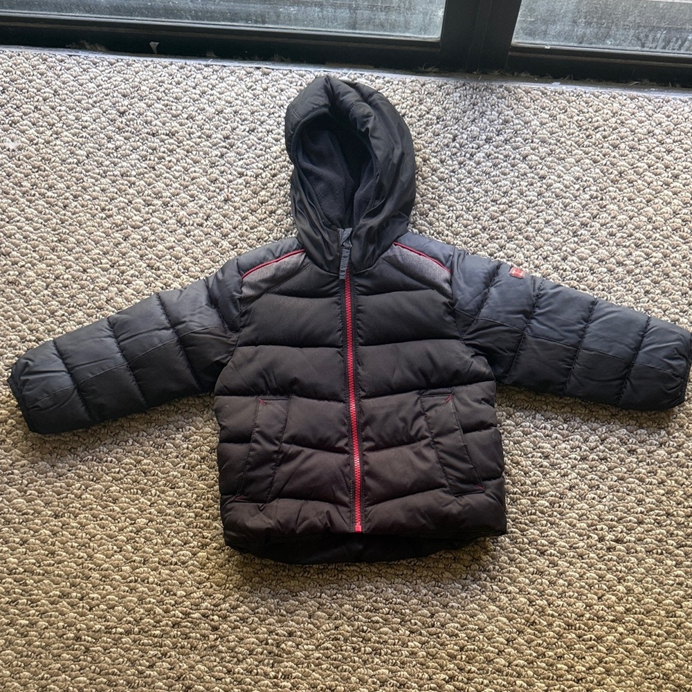 Hawke & Co Black Hooded Jacket with Red Details